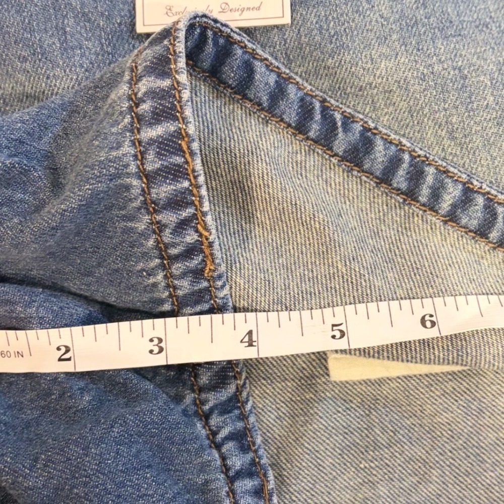 Judy Blue High Waist Baggy Denim Featherweight Boxer Shorts Drawstring 2XL New - Picture 9 of 9
